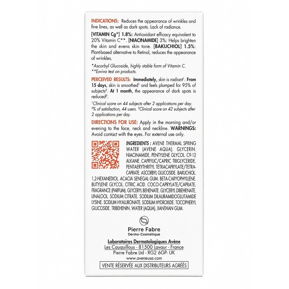 Avène Vitamin Activ Cg Radiance Concentrated Serum 1 oz 30ml Vitamin C NEW
